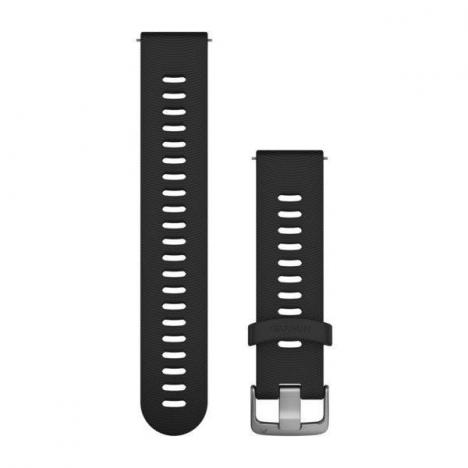 GARMIN řemínek pro Forerunner 245/645 - Quick Release 20mm, silikonový černý, stříbrná přezka