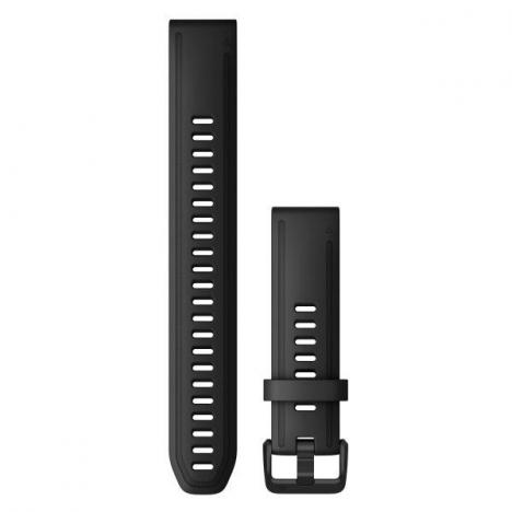 GARMIN Řemínek pro fenix6S - QuickFit 20, silikonový, černý, dlouhý, černá přezka