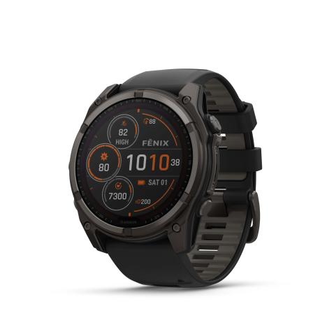 GARMIN FENIX 8 51mm SOLAR Sapphire Carbon Gray DLC Titanium / Black Band 010-02907-11