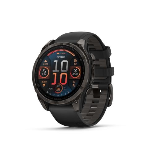 GARMIN FENIX 8 47mm AMOLED Sapphire Carbon Gray DLC Titanium / Black Band